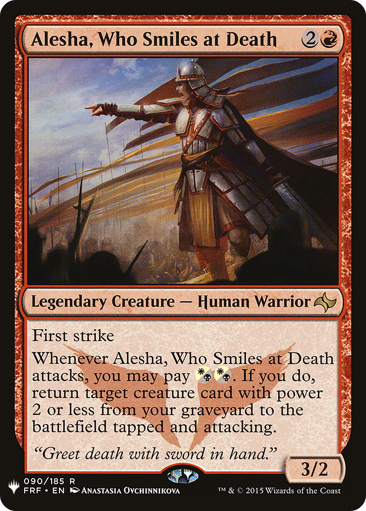 Alesha, Who Smiles at Death (LIST-FRF-90) [Mystery Booster] The List MTG Single Wizards of the Coast
