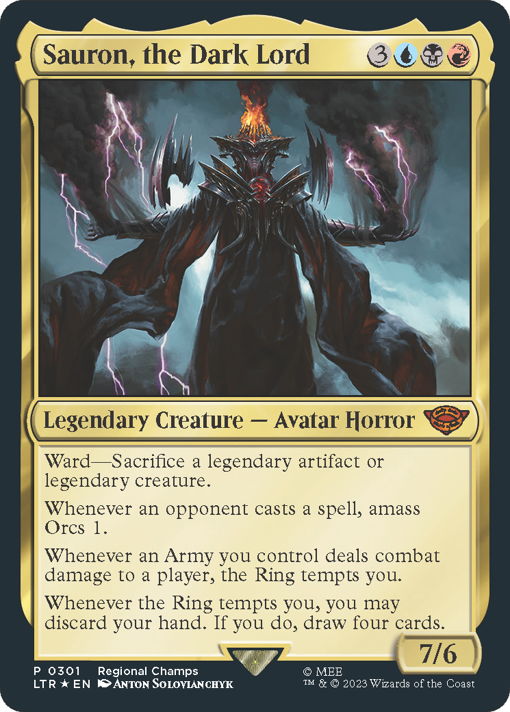 Sauron, the Dark Lord (PTP-301) [Misc] Pro Tour Promos Foil MTG Single Wizards of the Coast