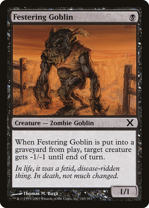 Festering Goblin (10E-143) [Tenth Edition] Foil MTG Single Wizards of the Coast
