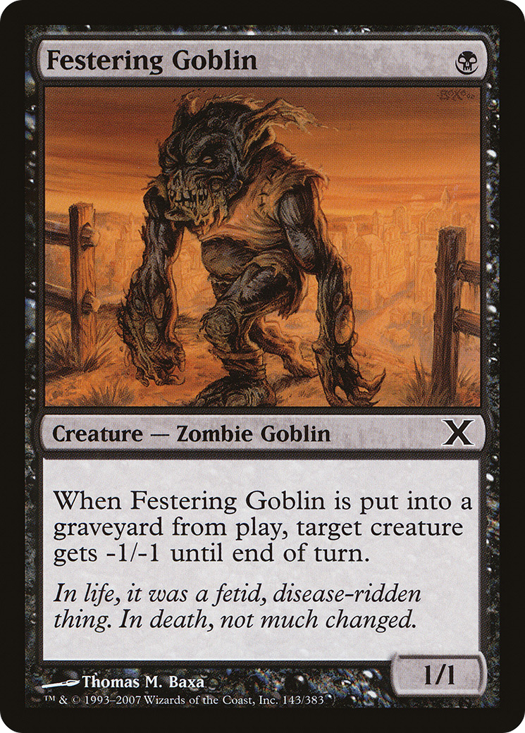 Festering Goblin (10E-143) [Tenth Edition] MTG Single Wizards of the Coast