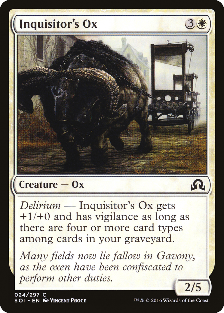 Inquisitor's Ox (SOI-024) [Shadows over Innistrad] MTG Single Wizards of the Coast