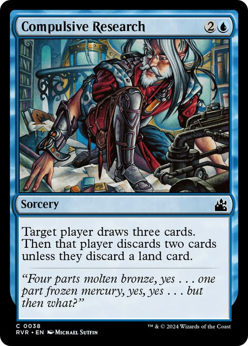 Compulsive Research (RVR-038) [Ravnica Remastered] MTG Single Wizards of the Coast