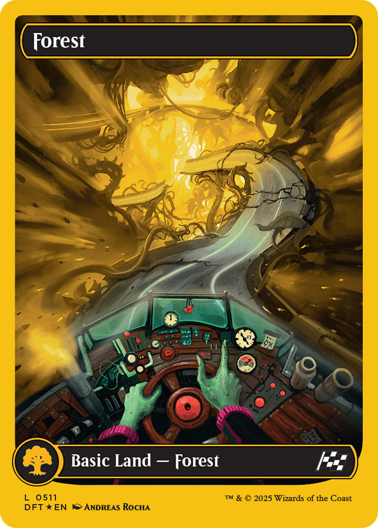 Forest (0511) (First-Place Foil) (DFT-511) [Aetherdrift] (Full Art) Foil MTG Single Wizards of the Coast