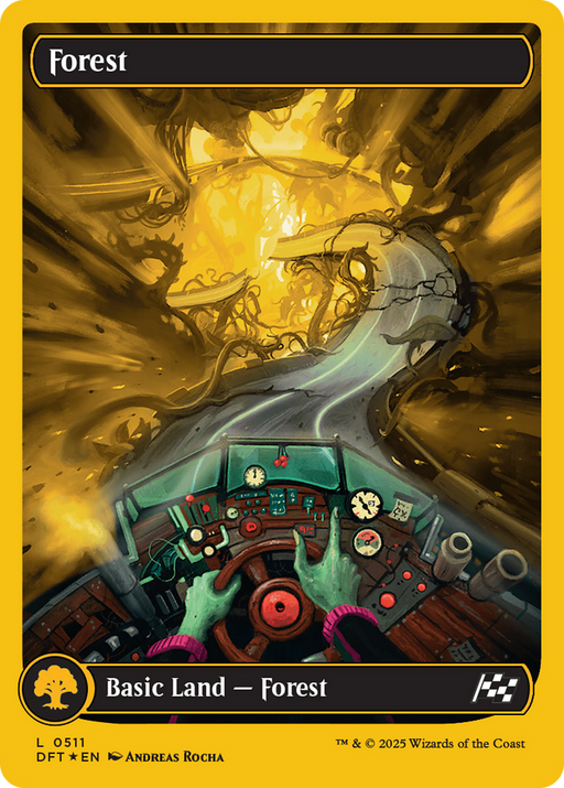 Forest (0511) (First-Place Foil) (DFT-511) [Aetherdrift] (Full Art) Foil MTG Single Wizards of the Coast