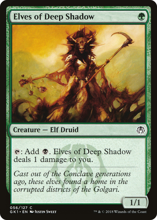 Elves of Deep Shadow (GR1-056) [Misc] GRN Guild Kit MTG Single Wizards of the Coast