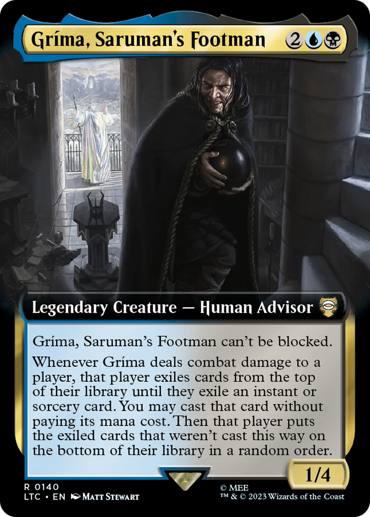 Grima, Saruman's Footman (LTC-140) [Tales of Middle-earth Commander] (Extended Art) Foil MTG Single Wizards of the Coast