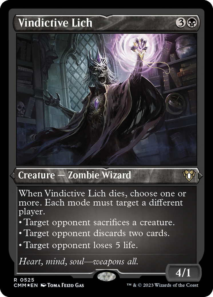 Vindictive Lich (CMM-525) [Commander Masters] Etched Foil MTG Single Wizards of the Coast