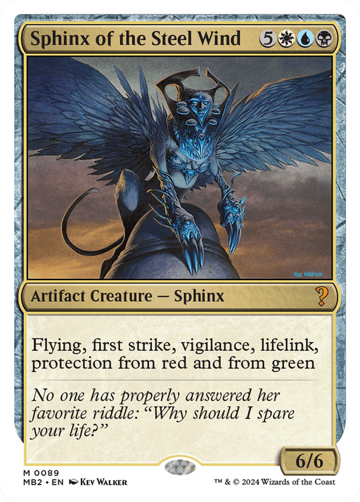 Sphinx of the Steel Wind (White Border) (MB2-089) [Mystery Booster] Mystery Booster 2 MTG Single Wizards of the Coast