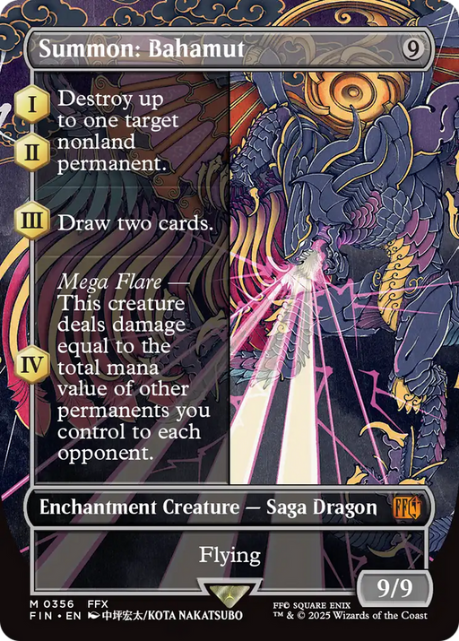 Summon: Bahamut (FIN-356) [FINAL FANTASY] (Borderless) MTG Single Wizards of the Coast