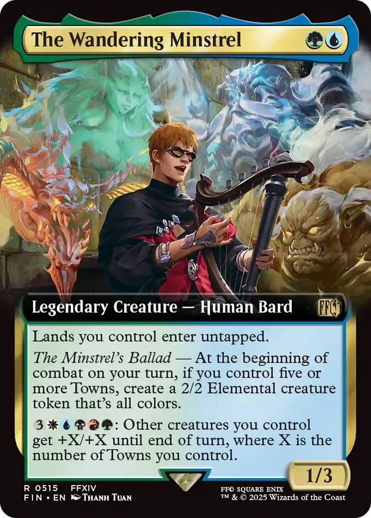 The Wandering Minstrel (FIN-515) [FINAL FANTASY] (Extended Art) Foil MTG Single Wizards of the Coast