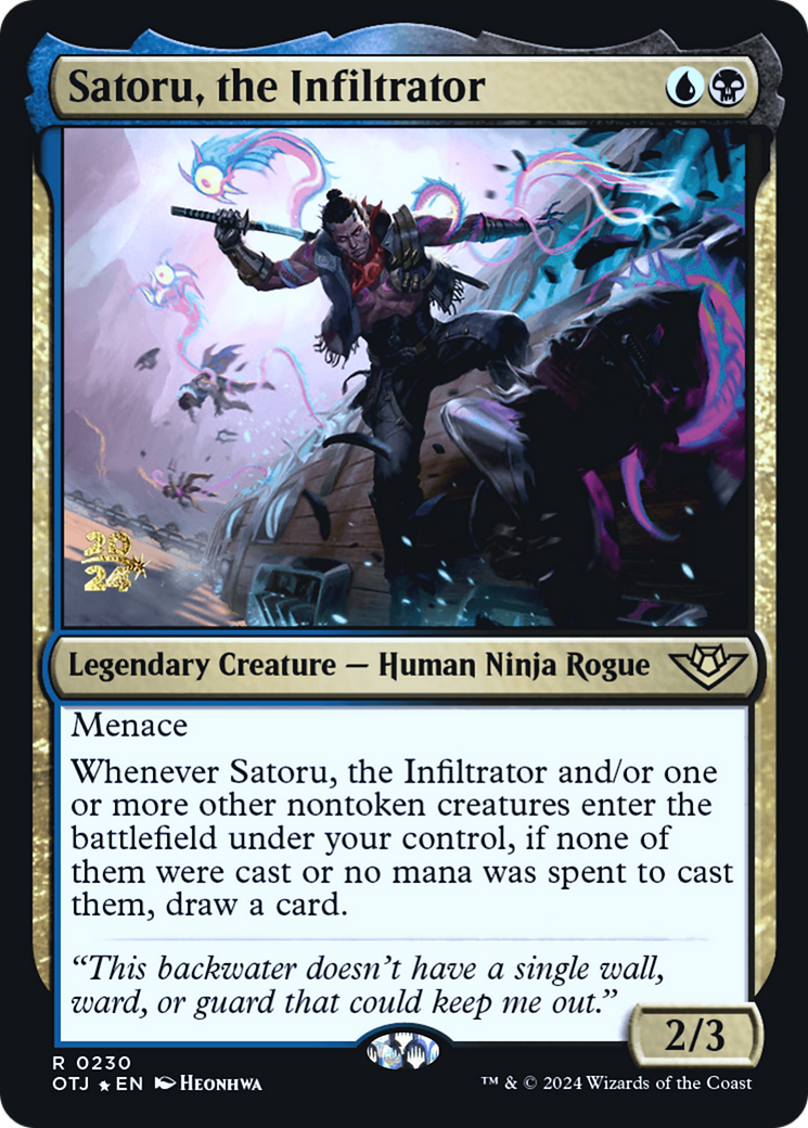 Satoru, the Infiltrator (PRE-230) [Outlaws of Thunder Junction Promos] Foil MTG Single Wizards of the Coast