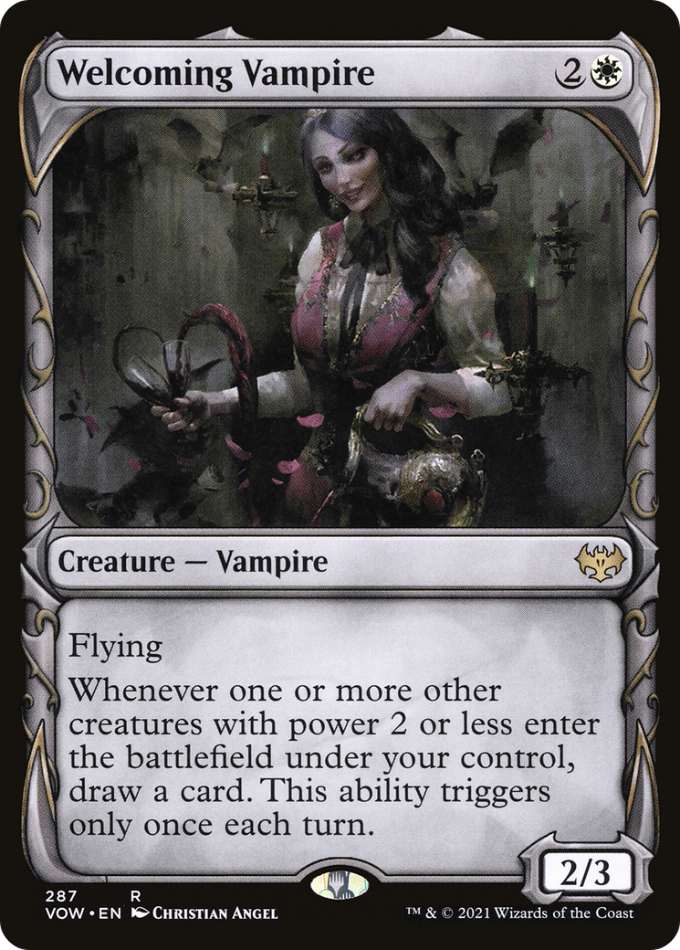 Welcoming Vampire (VOW-287) [Innistrad: Crimson Vow] (Showcase) Foil MTG Single Wizards of the Coast