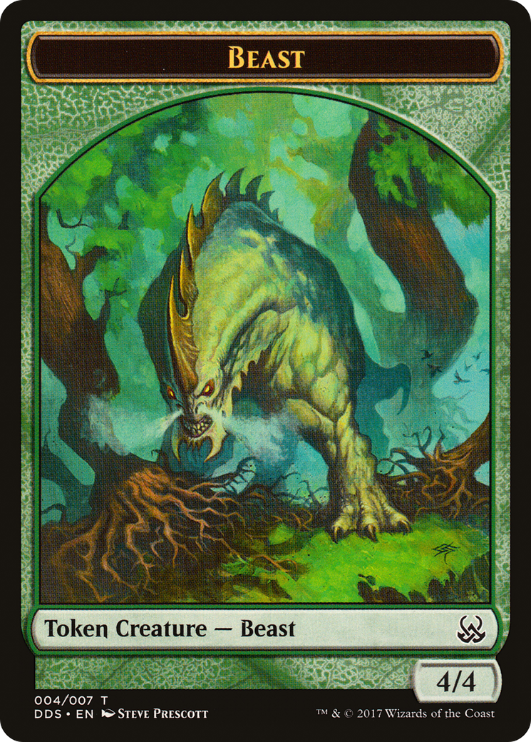 Beast Token (DDS-004) [Misc] Duel Decks: Mind vs. Might Tokens MTG Single Wizards of the Coast