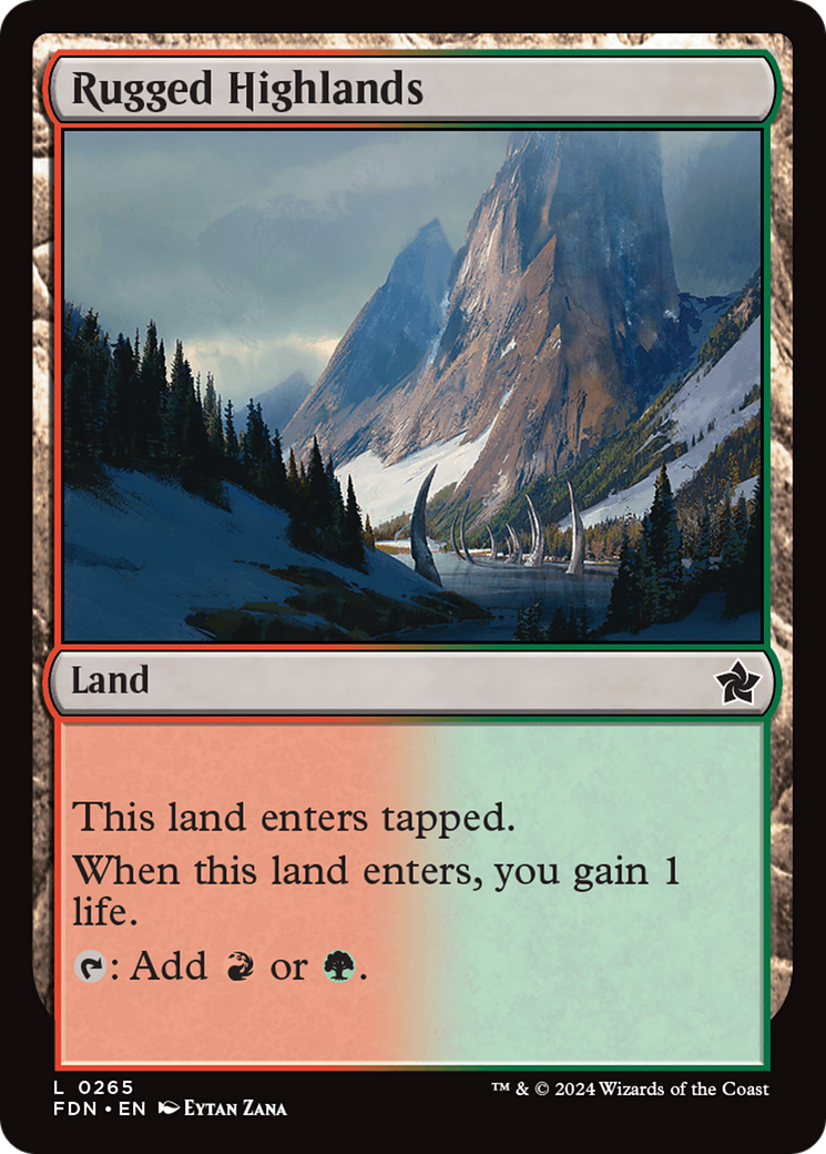 Rugged Highlands (FDN-265) [Foundations] Foil MTG Single Wizards of the Coast