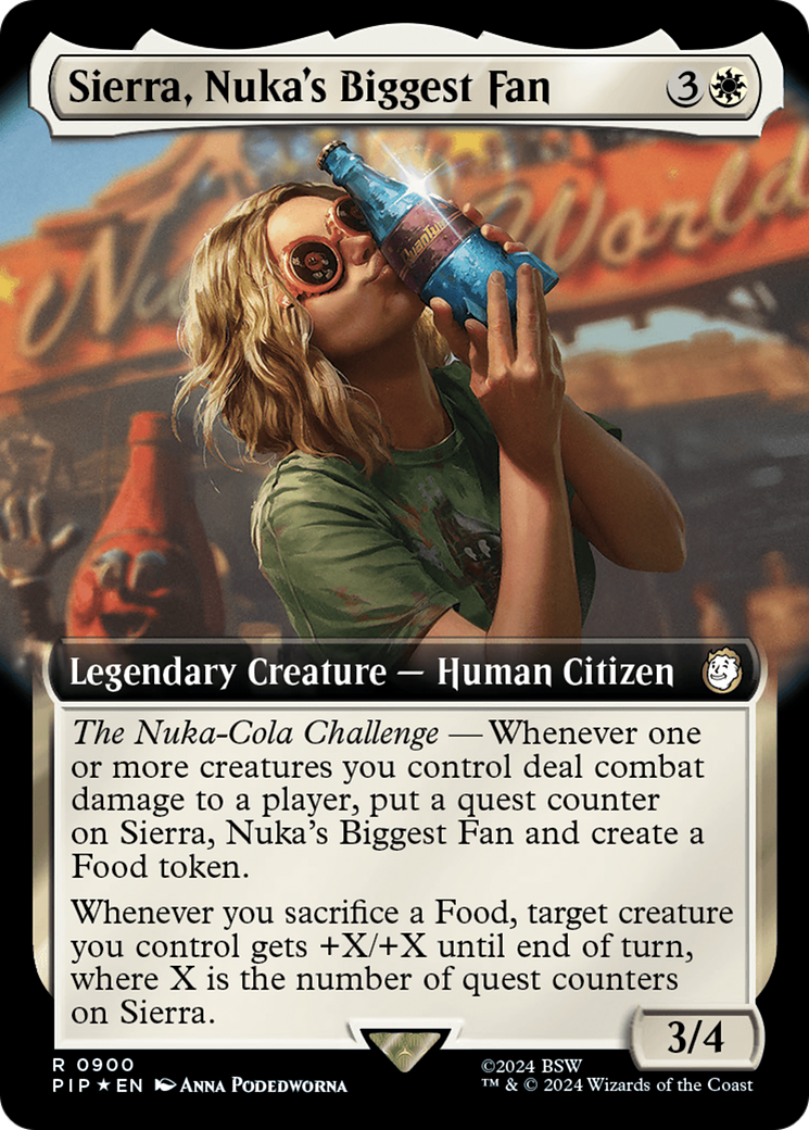Sierra, Nuka's Biggest Fan (Surge Foil) (PIP-900) [Fallout] (Extended Art) Foil MTG Single Wizards of the Coast