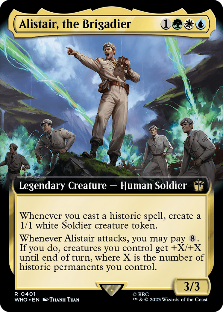 Alistair, the Brigadier (WHO-401) [Doctor Who] (Extended Art) MTG Single Wizards of the Coast