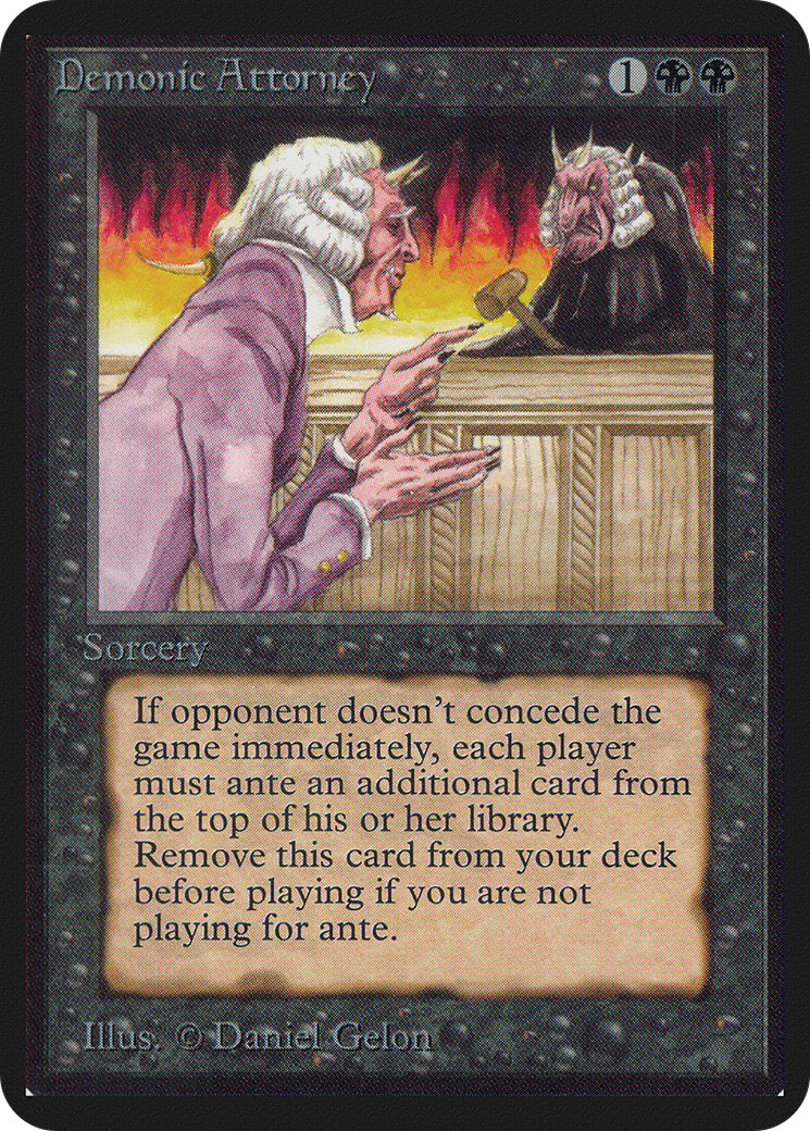 Demonic Attorney (LEA-102) [Oldschool] Limited Edition Alpha MTG Single Wizards of the Coast