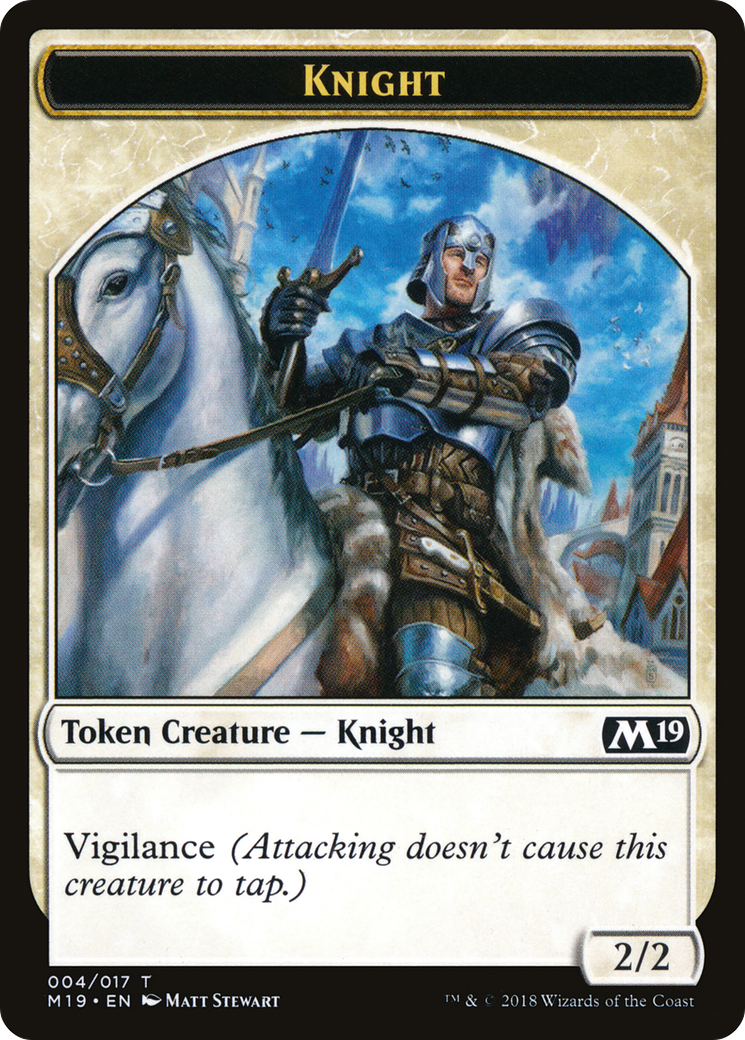 Knight (M19-004) [Tokens] Core Set 2019 Tokens MTG Single Wizards of the Coast