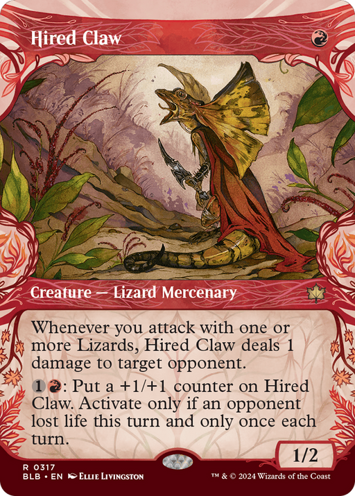 Hired Claw (BLB-317) [Bloomburrow] (Showcase) (Borderless) Foil MTG Single Wizards of the Coast