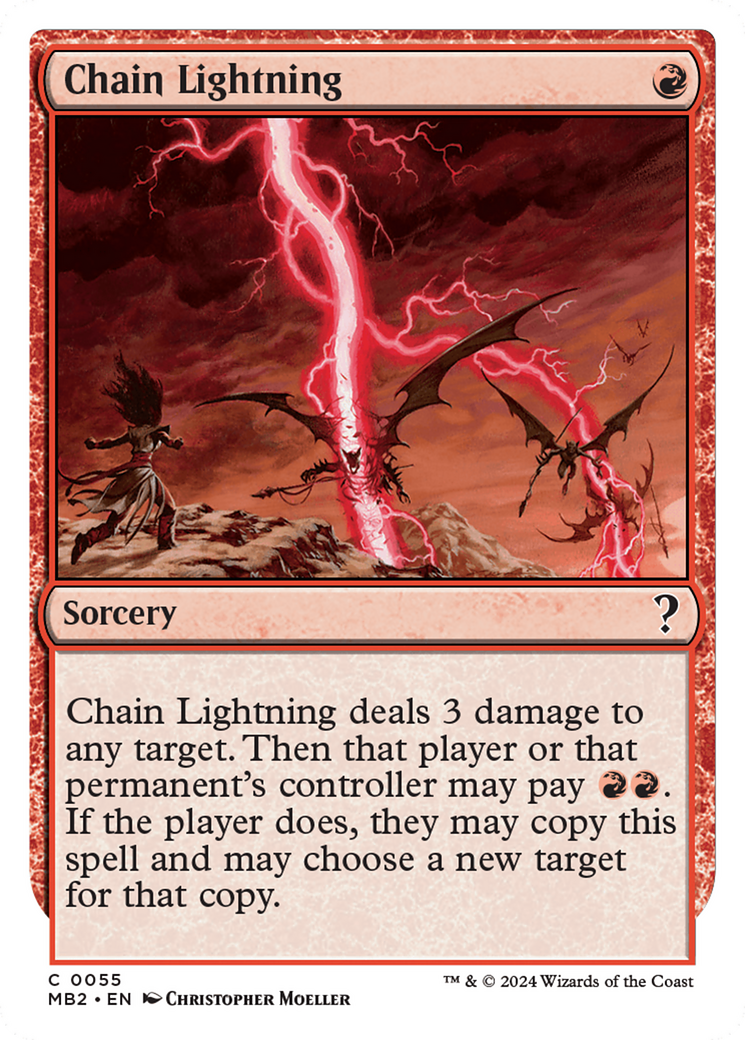 Chain Lightning (White Border) (MB2-055) [Mystery Booster] Mystery Booster 2 MTG Single Wizards of the Coast