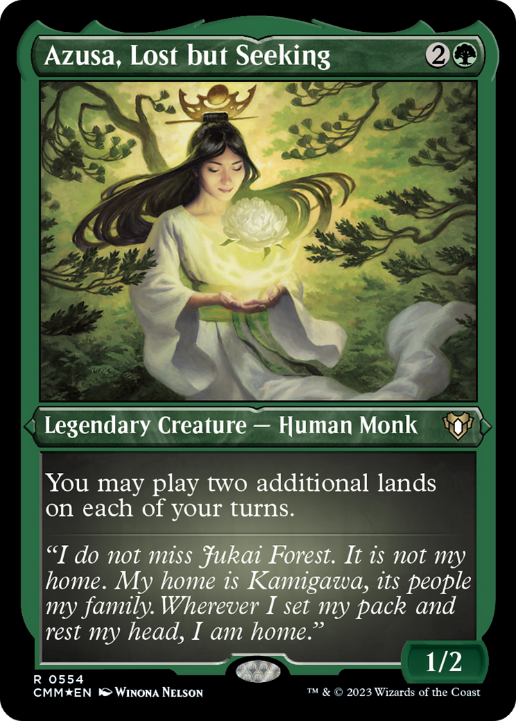 Azusa, Lost but Seeking (CMM-554) [Commander Masters] Etched Foil MTG Single Wizards of the Coast
