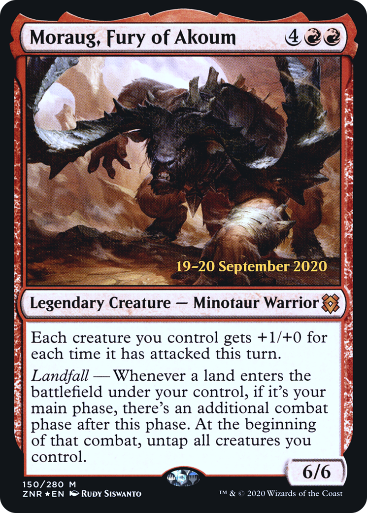 Moraug, Fury of Akoum (PRE-150) [Zendikar Rising Promos] Foil MTG Single Wizards of the Coast