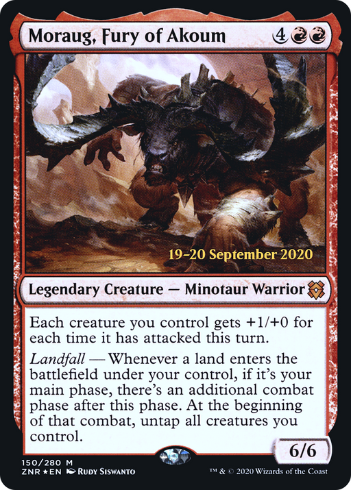 Moraug, Fury of Akoum (PRE-150) [Zendikar Rising Promos] Foil MTG Single Wizards of the Coast