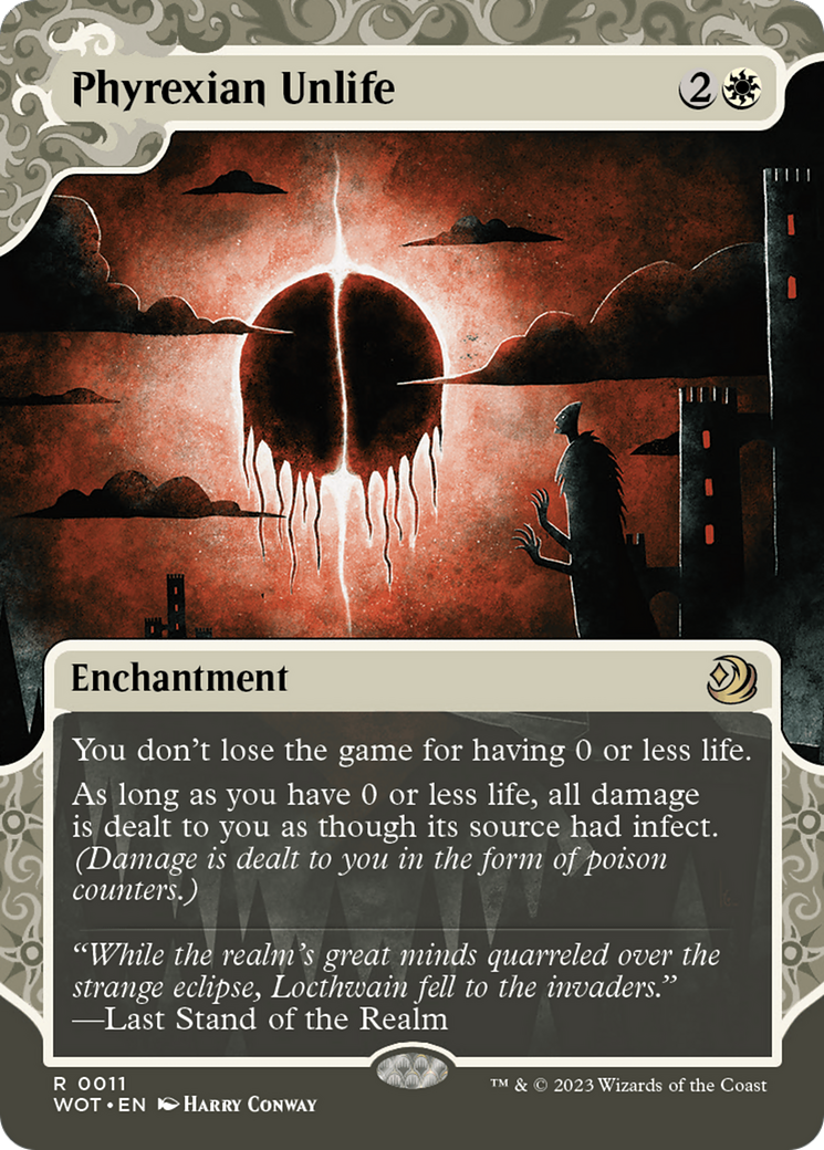 Phyrexian Unlife (WOT-011) [Wilds of Eldraine: Enchanting Tales] (Showcase) (Borderless) Foil MTG Single Wizards of the Coast