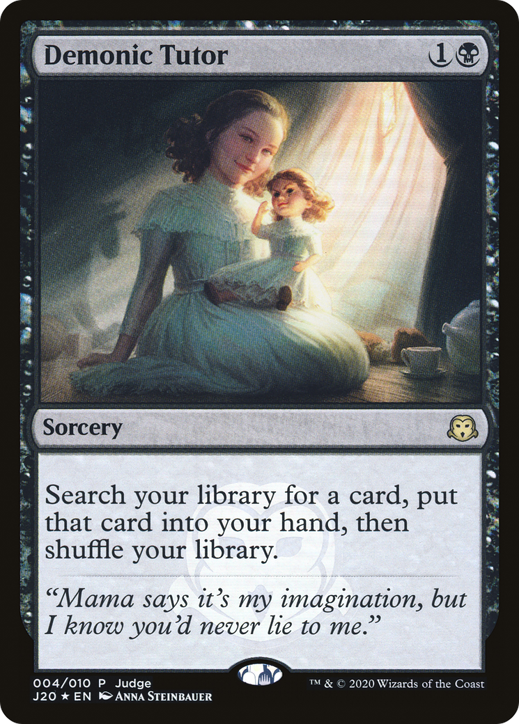 Demonic Tutor (J20) (JDG-004) [Misc] Judge Gift Cards 2020 Foil MTG Single Wizards of the Coast
