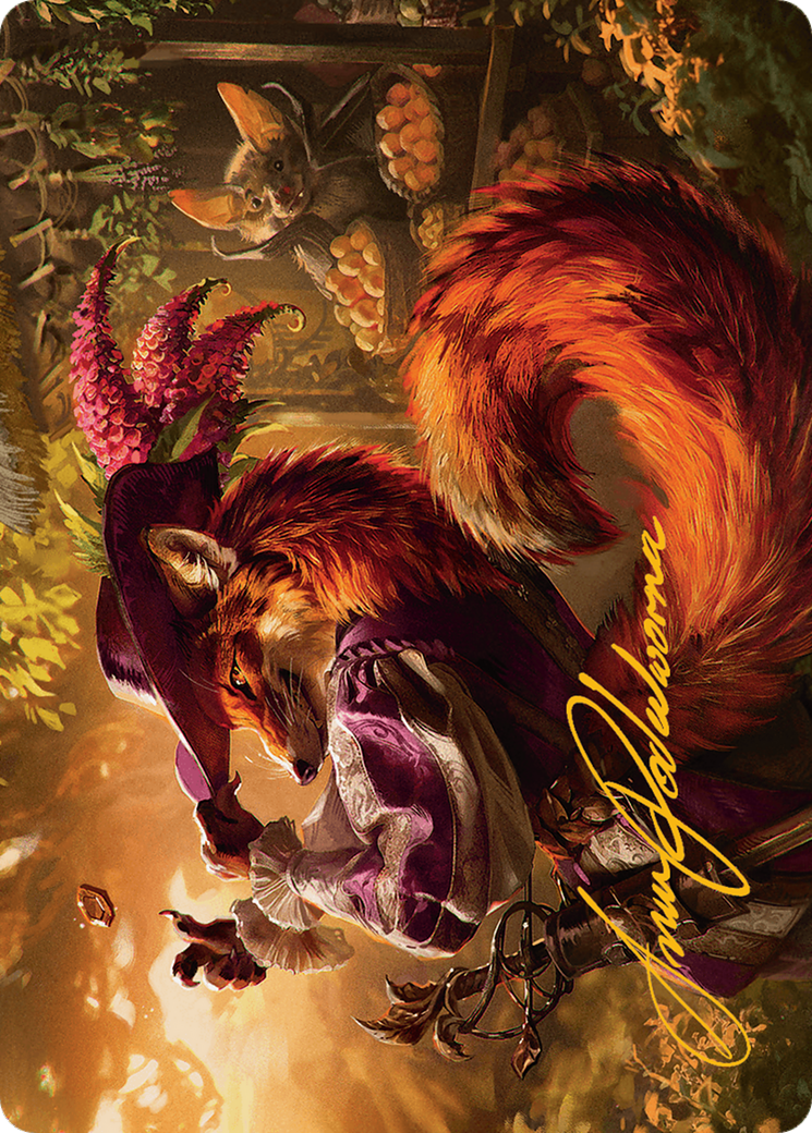 Mr. Foxglove Art Card (Gold-Stamped Signature) [Art Series] Bloomburrow MTG Single Magic: The Gathering