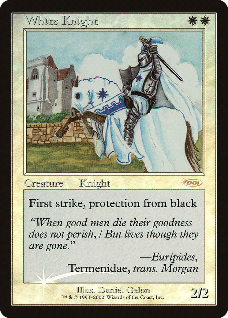 White Knight (FNM-) [Misc] Friday Night Magic 2002 Foil MTG Single Wizards of the Coast