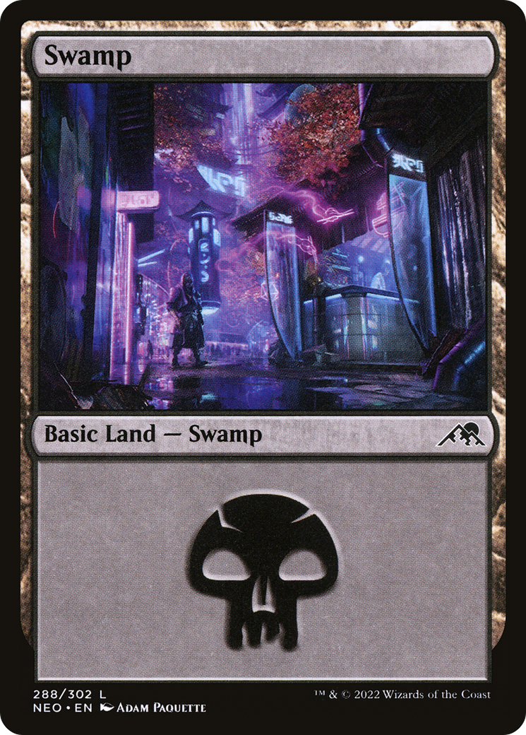 Swamp (NEO-288) [Kamigawa: Neon Dynasty] Foil MTG Single Wizards of the Coast