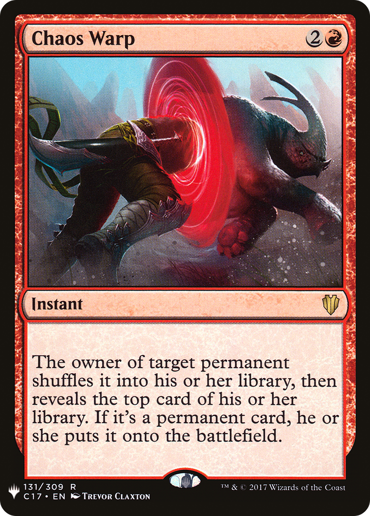 Chaos Warp (C17) (LIST-131/309) [Mystery Booster] The List MTG Single Wizards of the Coast