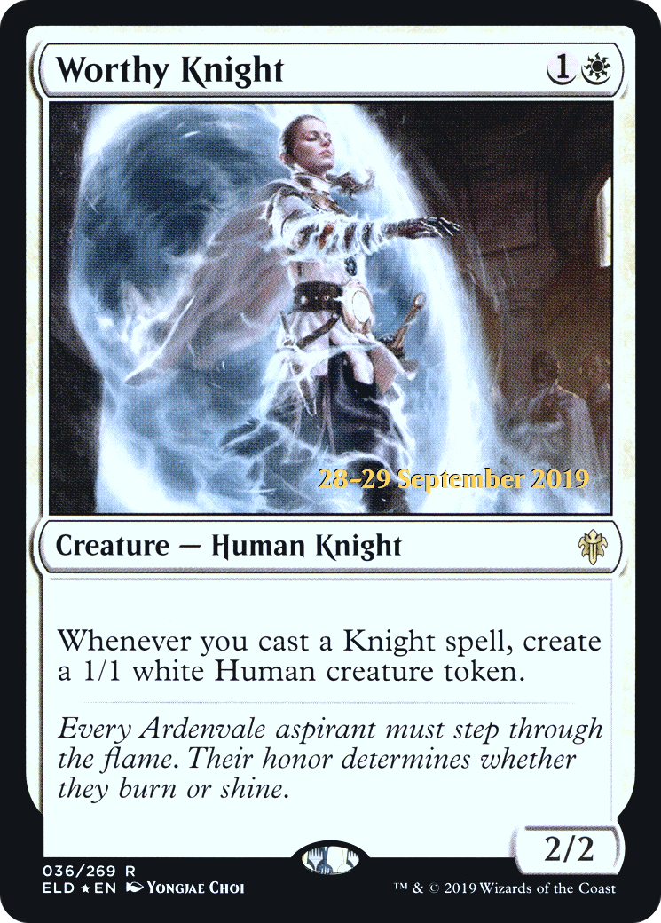 Worthy Knight (PRE-036) [Throne of Eldraine Promos] Foil MTG Single Wizards of the Coast