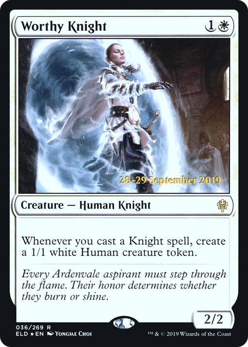 Worthy Knight (PRE-036) [Throne of Eldraine Promos] Foil MTG Single Wizards of the Coast