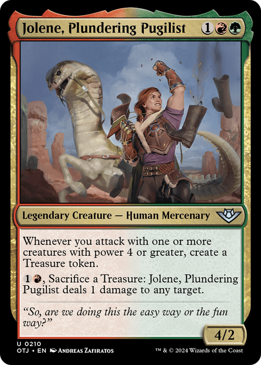 Jolene, Plundering Pugilist (OTJ-210) [Outlaws of Thunder Junction] MTG Single Wizards of the Coast