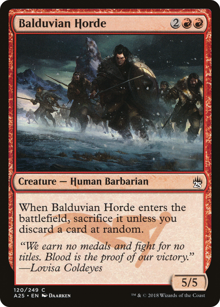 Balduvian Horde (A25-120) [Masters 25] MTG Single Wizards of the Coast