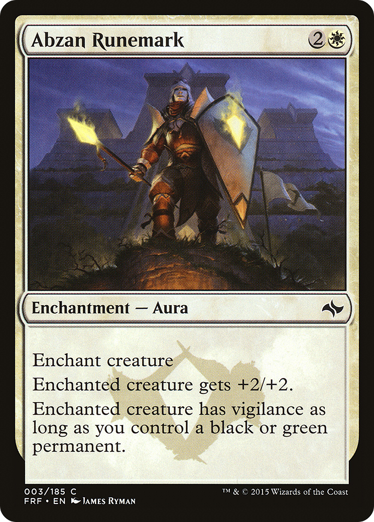 Abzan Runemark (FRF-003) [Fate Reforged] Foil MTG Single Wizards of the Coast