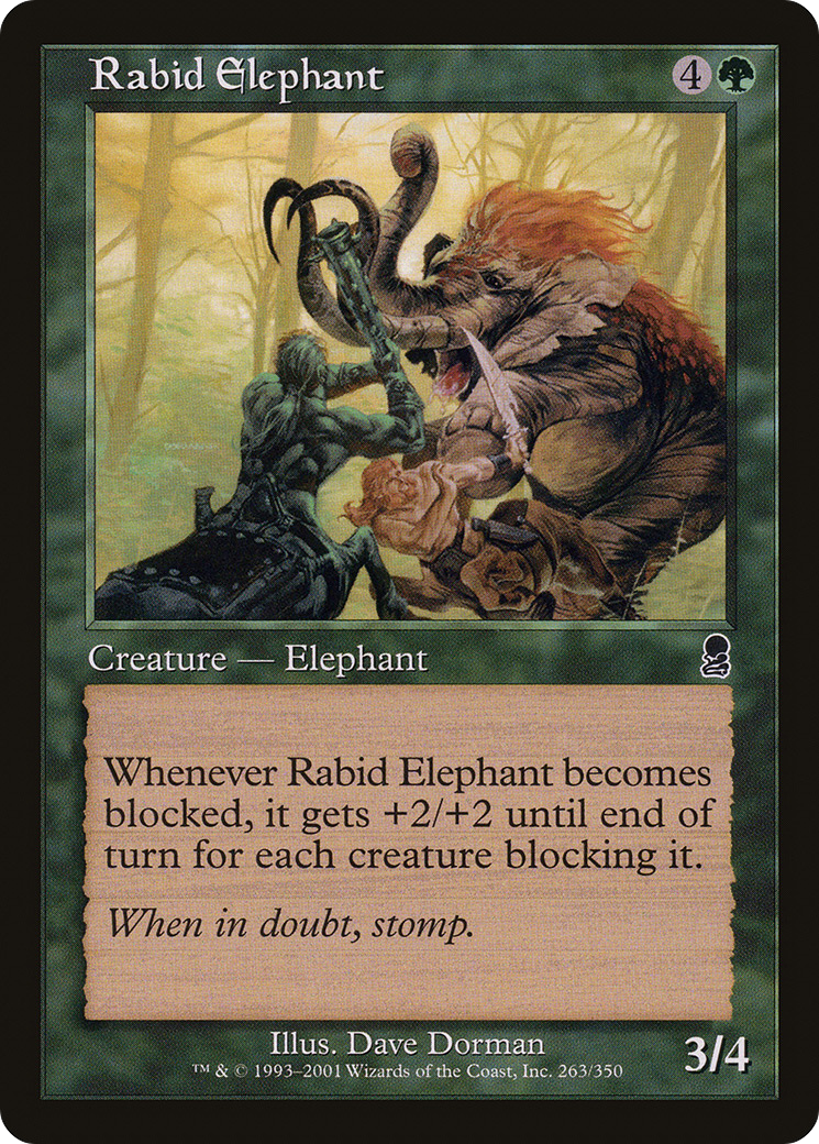 Rabid Elephant (ODY-263) [Odyssey] Foil MTG Single Wizards of the Coast