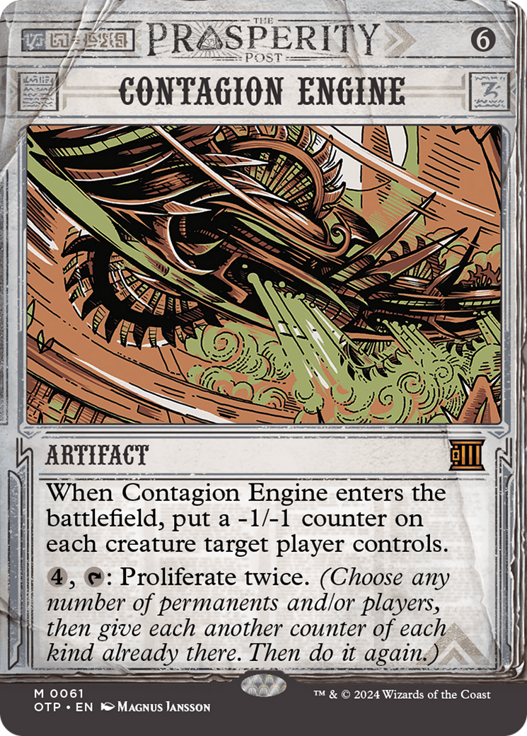 Contagion Engine (OTP-061) [Breaking News] (Showcase) (Borderless) Foil MTG Single Wizards of the Coast