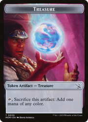 Treasure (20) // Teferi Akosa of Zhalfir Emblem Double-Sided Token [Tokens] March of the Machine Tokens MTG Single Magic: The Gathering