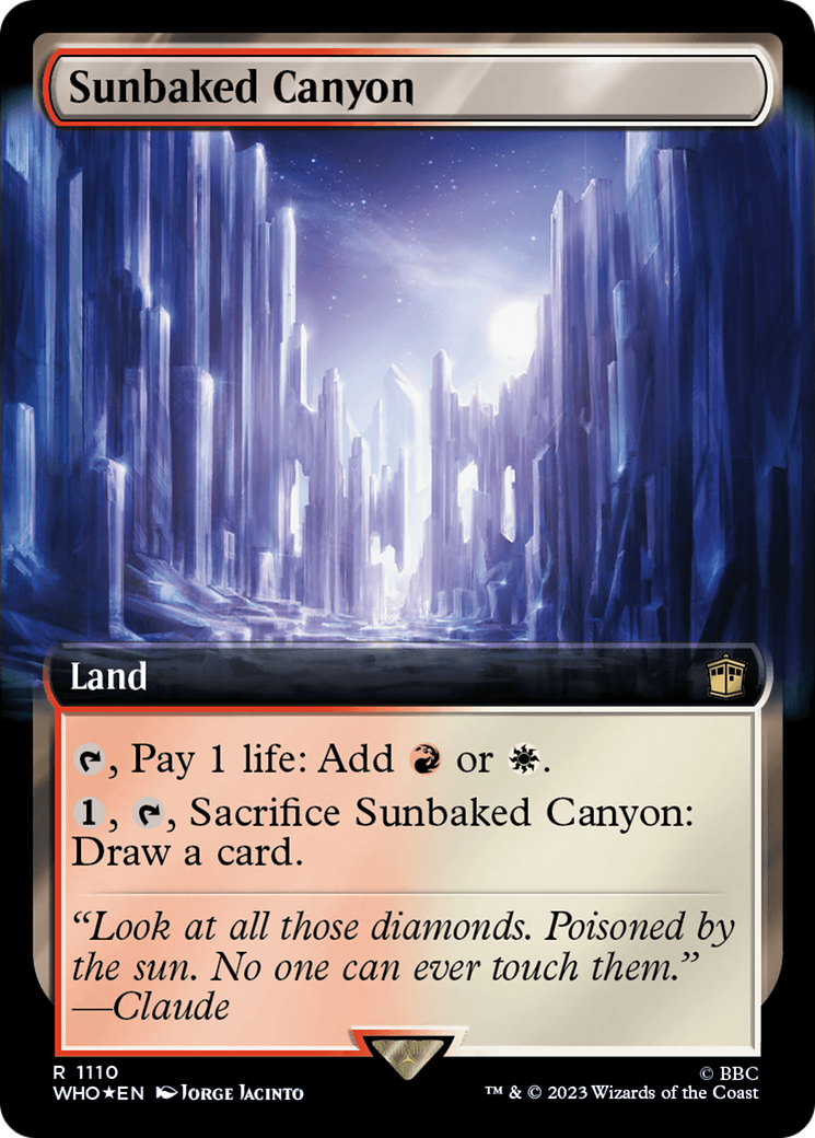 Sunbaked Canyon (Surge Foil) (WHO-1110) [Doctor Who] (Extended Art) Foil MTG Single Wizards of the Coast