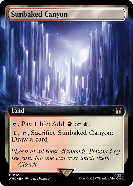 Sunbaked Canyon (Surge Foil) (WHO-1110) [Doctor Who] (Extended Art) Foil MTG Single Wizards of the Coast