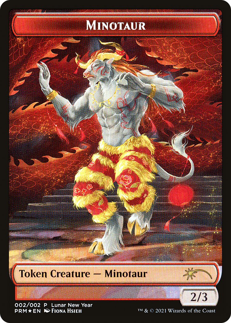 Minotaur Token (2021 Lunar New Year Promo) (UMP-002) [Misc] Year of the Ox 2021 Foil MTG Single Wizards of the Coast