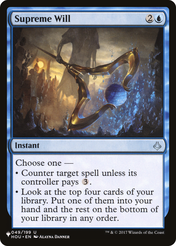 Supreme Will (LIST-HOU-49) [Mystery Booster] The List MTG Single Wizards of the Coast
