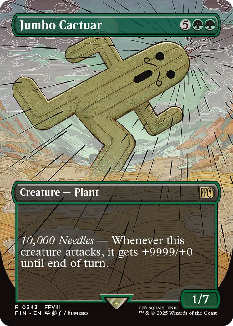 Jumbo Cactuar (FIN-343) [FINAL FANTASY] (Borderless) Foil MTG Single Wizards of the Coast