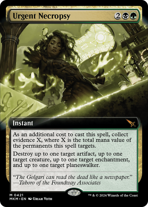 Urgent Necropsy (MKM-421) [Murders at Karlov Manor] (Extended Art) Foil MTG Single Murders at Karlov Manor