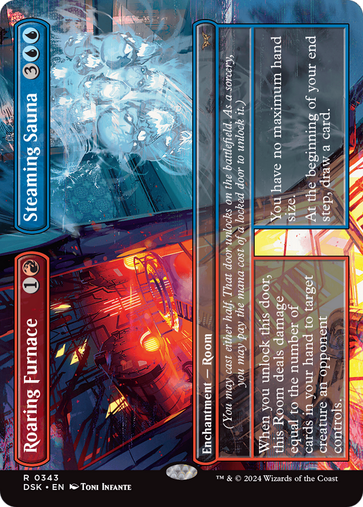 Roaring Furnace // Steaming Sauna (DSK-343) [Duskmourn: House of Horror] (Borderless) Foil MTG Single Wizards of the Coast
