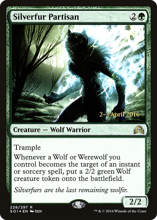 Silverfur Partisan (PRE-228) [Shadows over Innistrad Promos] Foil MTG Single Wizards of the Coast