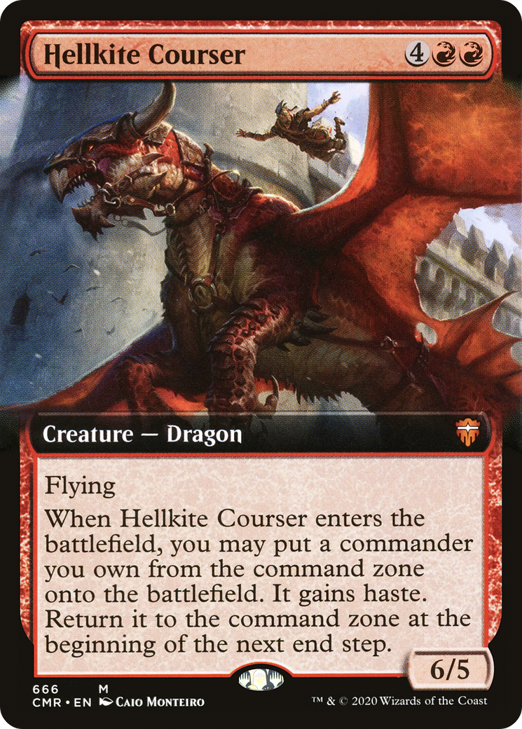 Hellkite Courser (CMR-666) [Commander Legends] (Extended Art) Foil MTG Single Wizards of the Coast